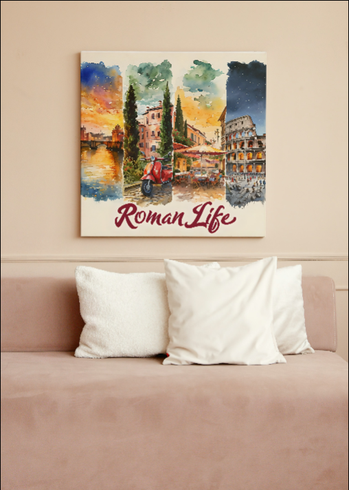 Roman Life Canvas Wall Art Print