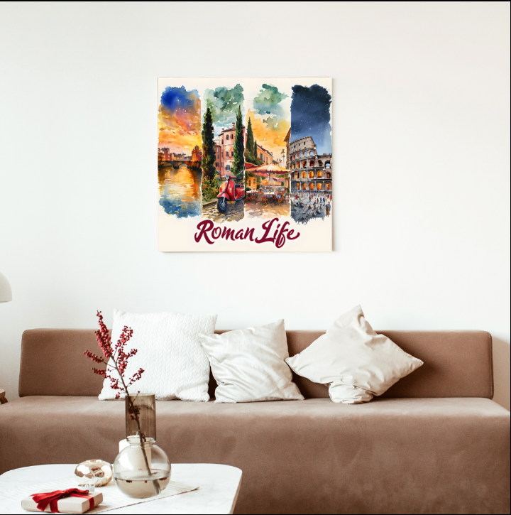 Roman Life Canvas Wall Art Print