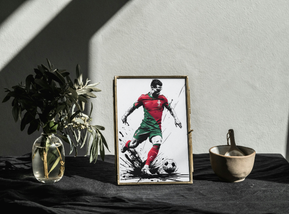 Soccer Player Cristiano Ronaldo Wall Print