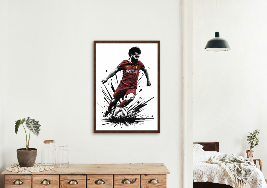 Football Player Portrait of Mo Salah Canvas Print