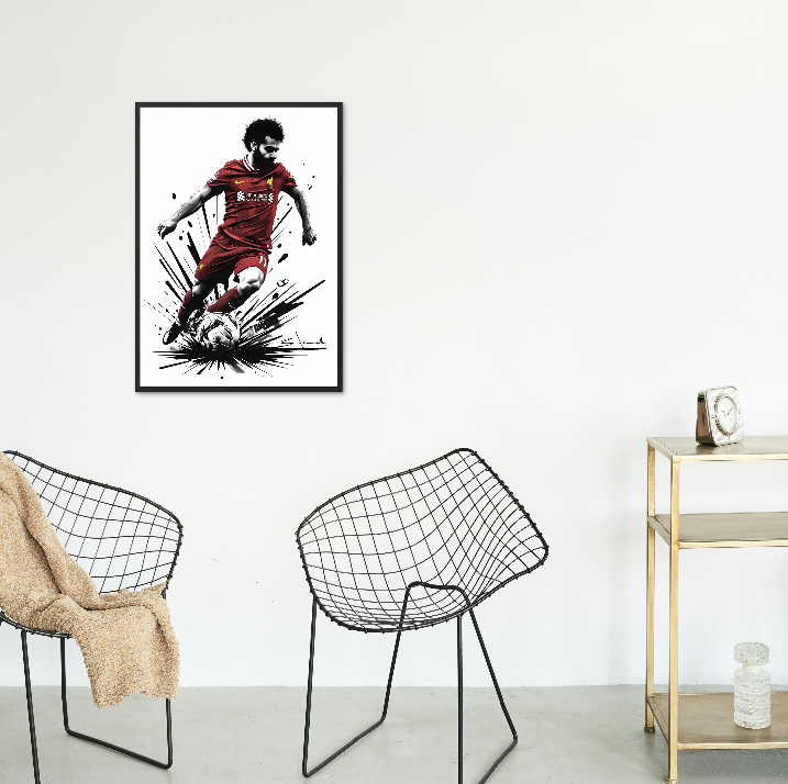 Football Player Portrait of Mo Salah Canvas Print