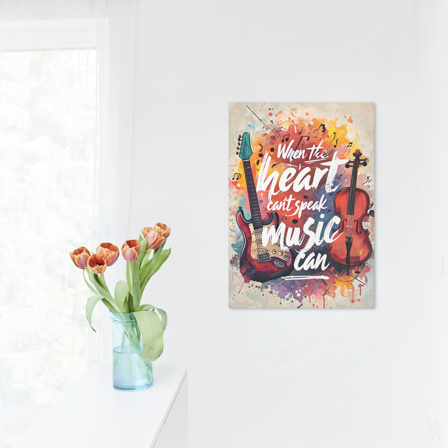When the Heart Can't Speak, Music Can' - Canvas Print