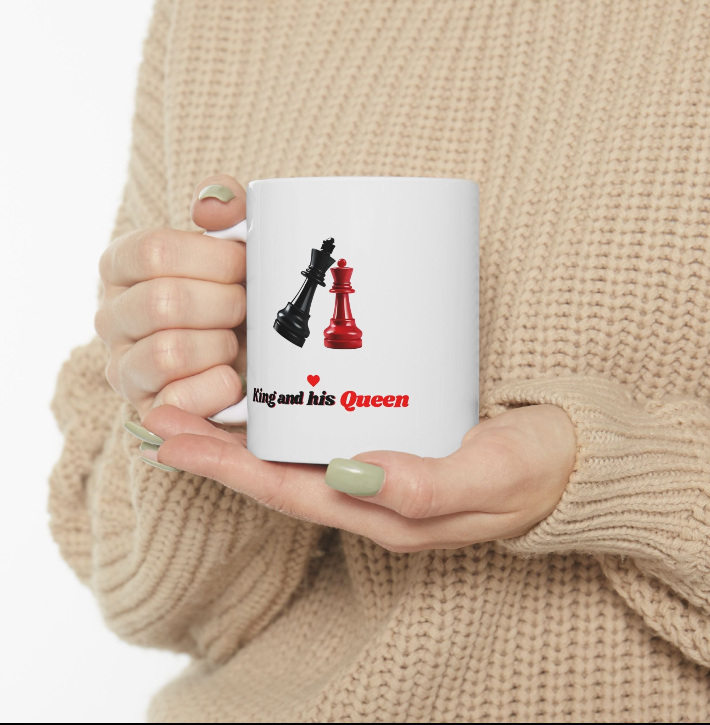 Chess-Themed Ceramic Mug