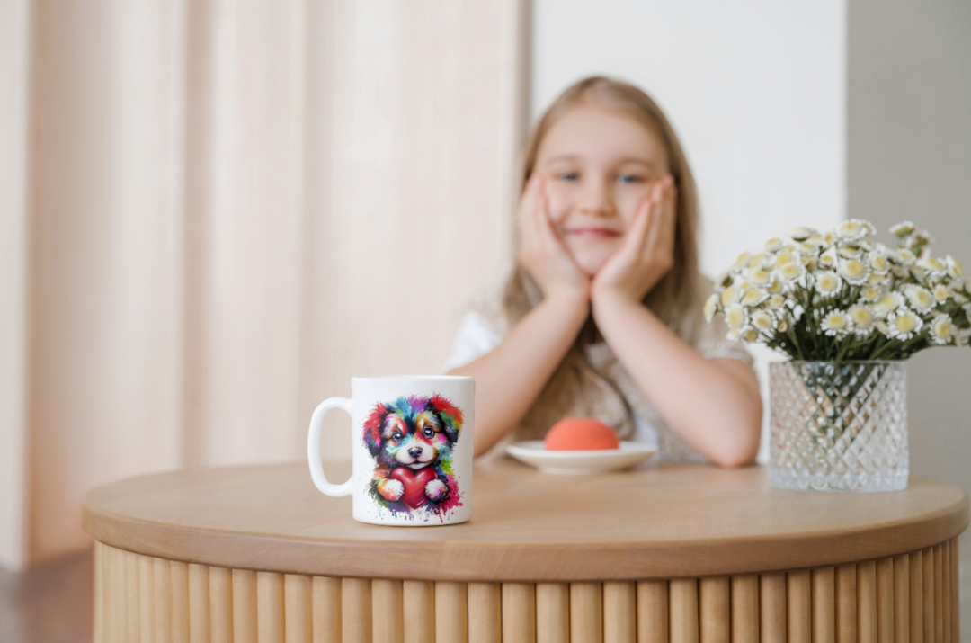 Cute and Colorful Puppy Ceramic Mug