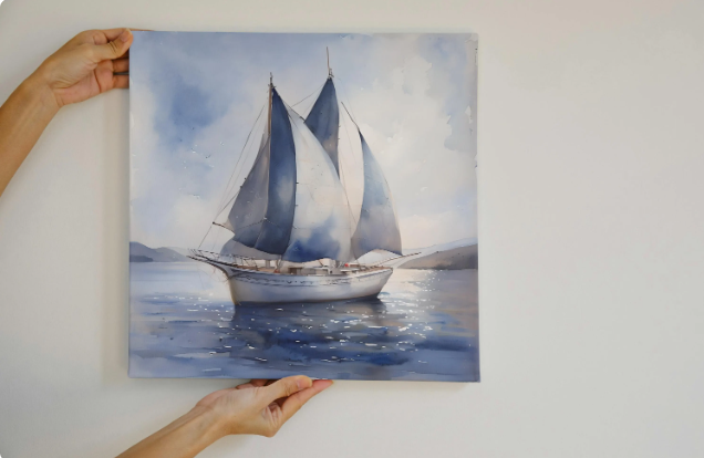 Sailing Boat on Serene Water Canvas Print