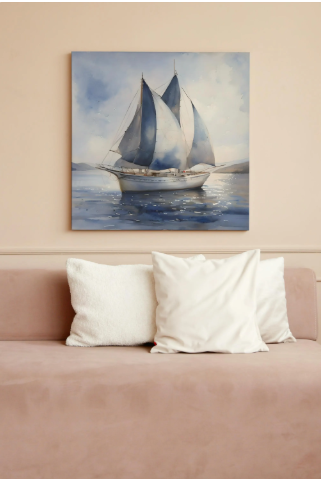 Sailing Boat on Serene Water Canvas Print