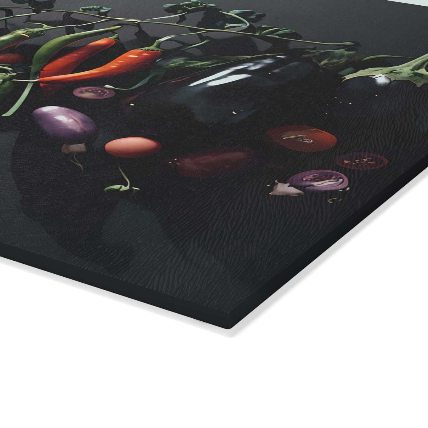 Artistic Vegetable Glass Cutting Board