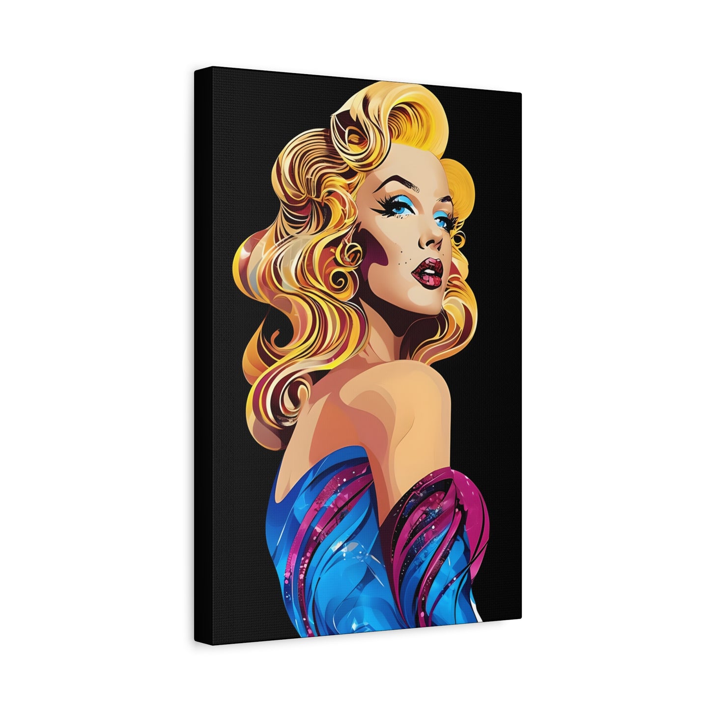 Vibrant Canvas Art Print of a 50s Glamour