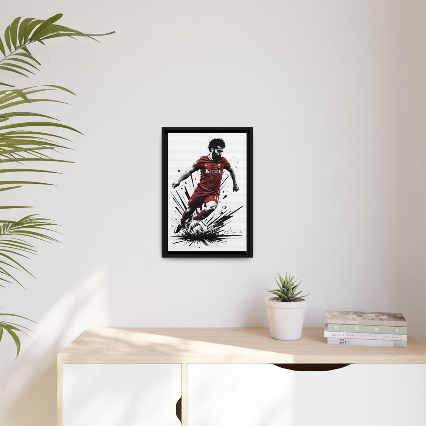 Football Player Portrait of Mo Salah Canvas Print