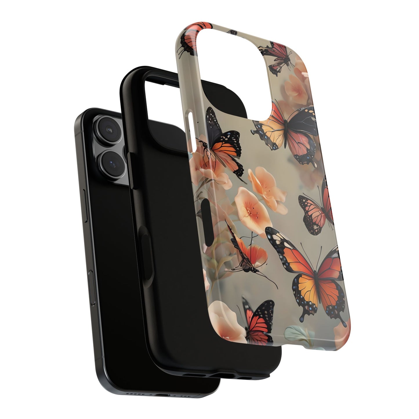 Butterfly Phone Case with Floral Design Print