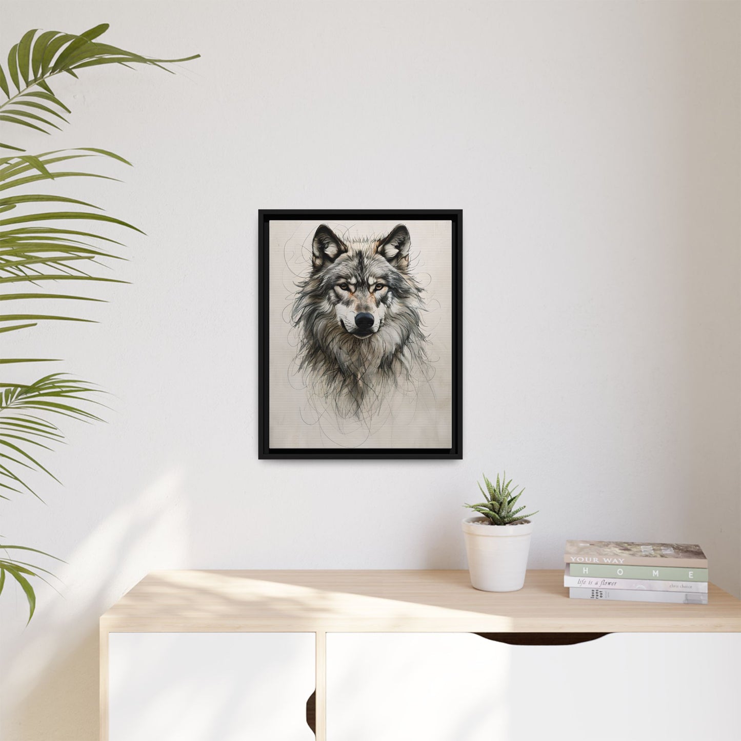 Wolf Art Print, Framed Wolf Canvas.