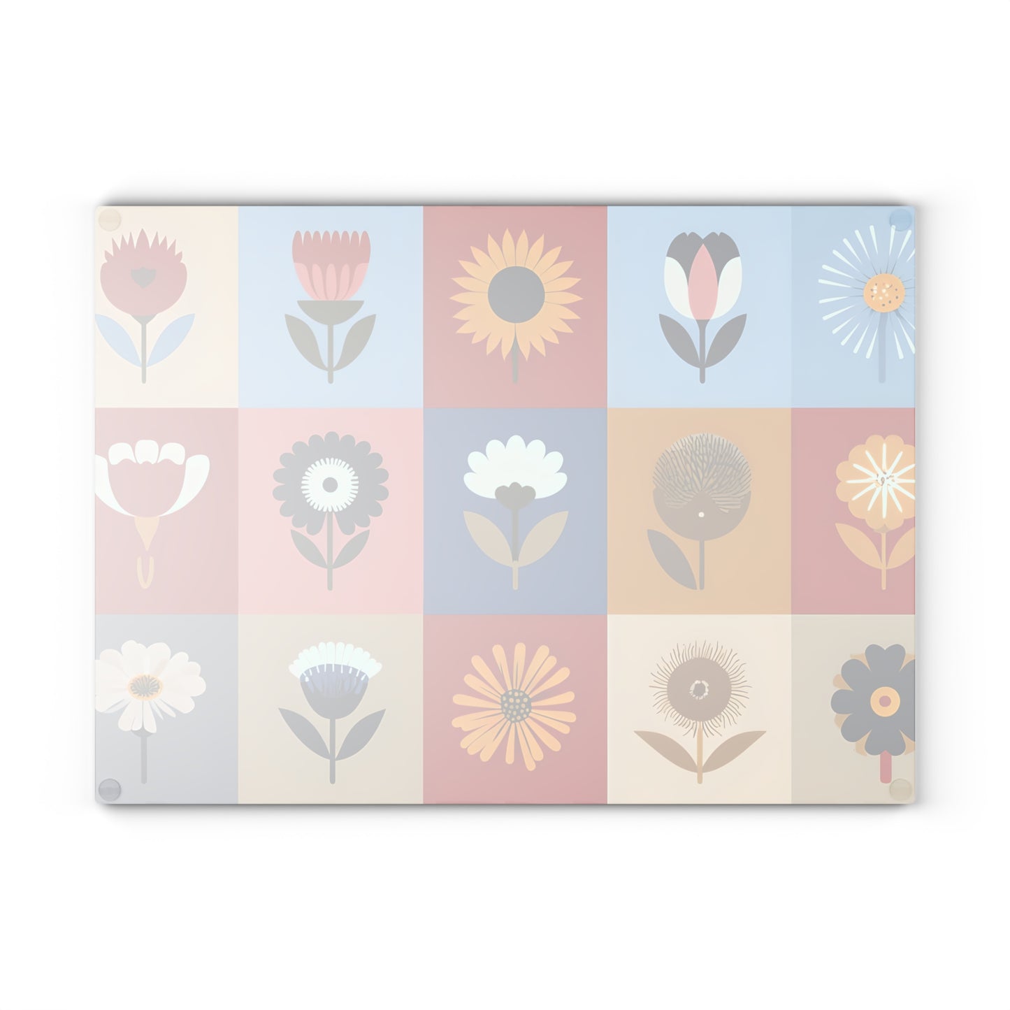 Vibrant Floral Glass Cutting Board