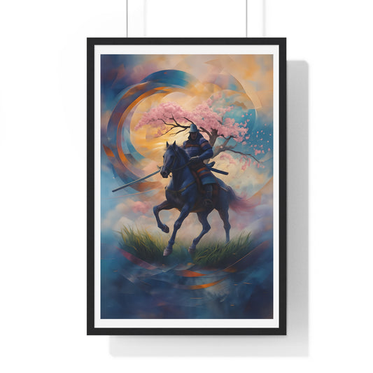 Dreamlike Samurai Poster, Horse Wall Art, Japanese Art Print