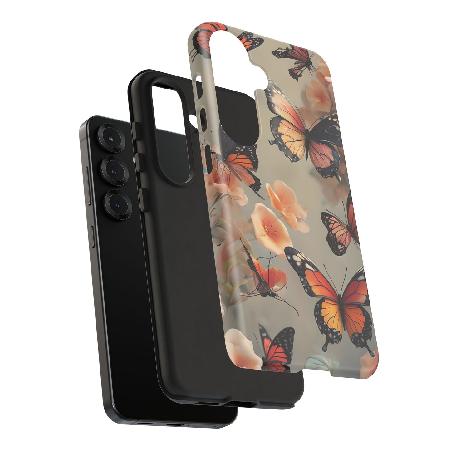 Butterfly Phone Case with Floral Design Print