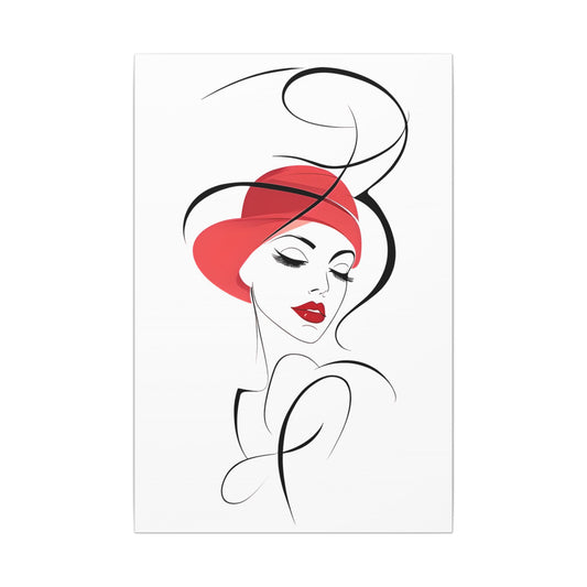 Minimalist portrait of a contemplative 1920s woman