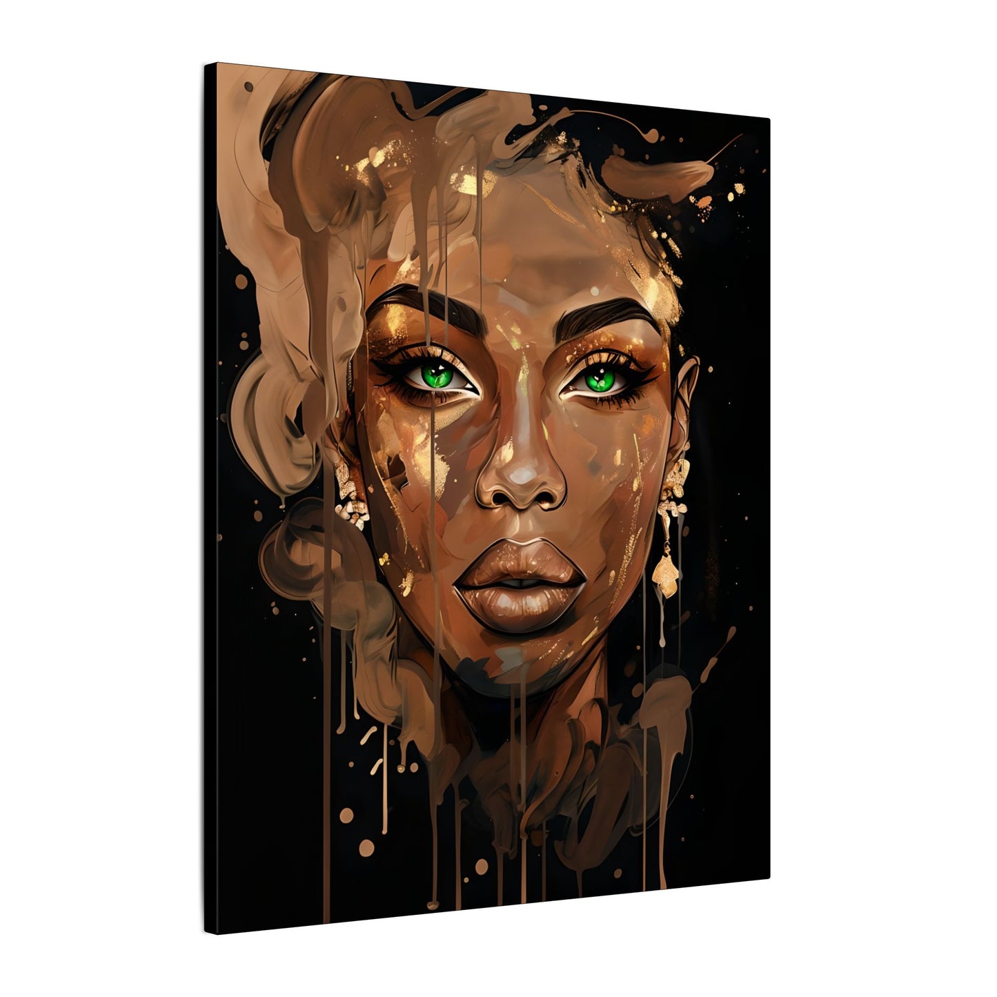 Artistic Canvas Print of Beautiful Woman with Green Eyes