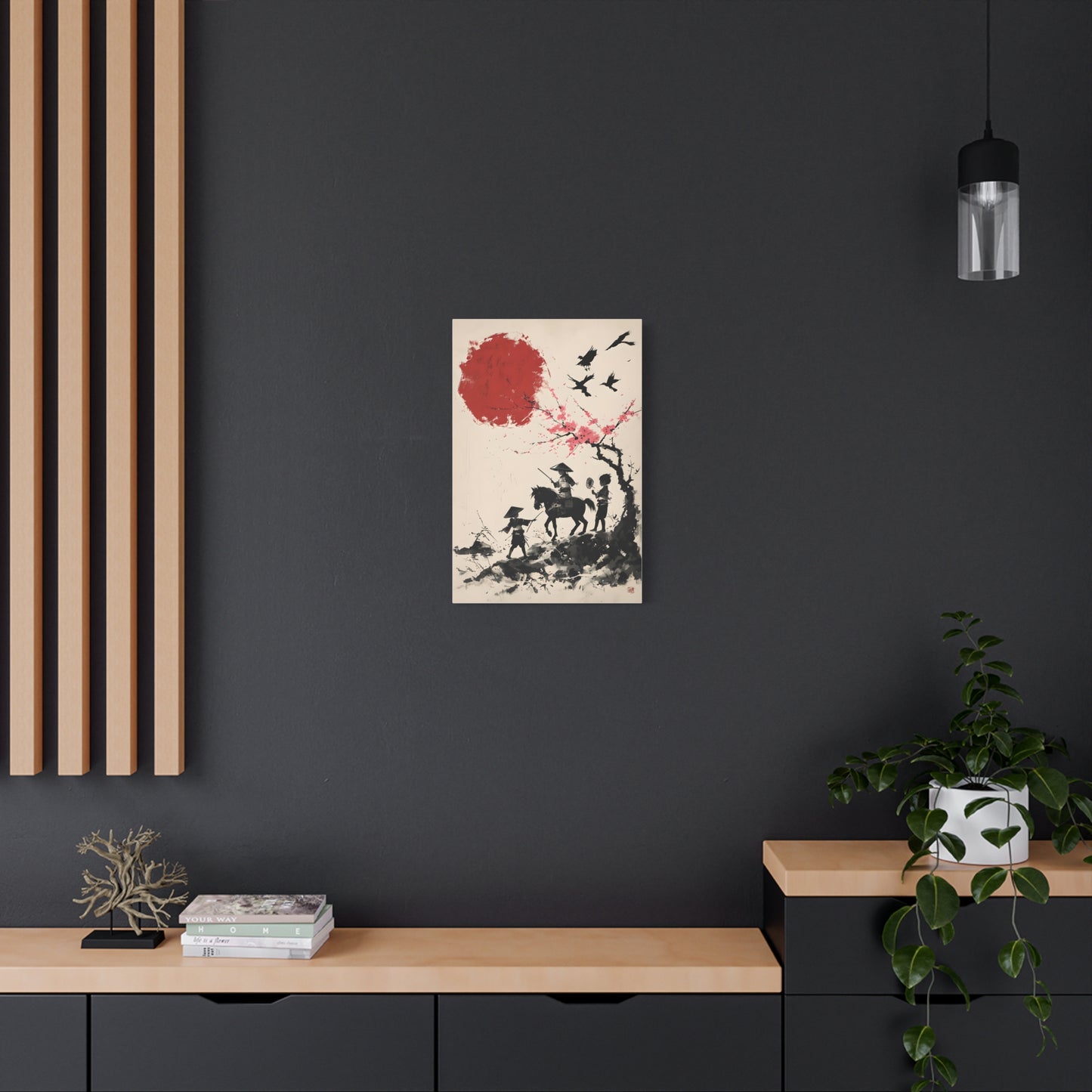 Children Playing Amid Cerry Blossom - Japanese Artwork in Canvas Print