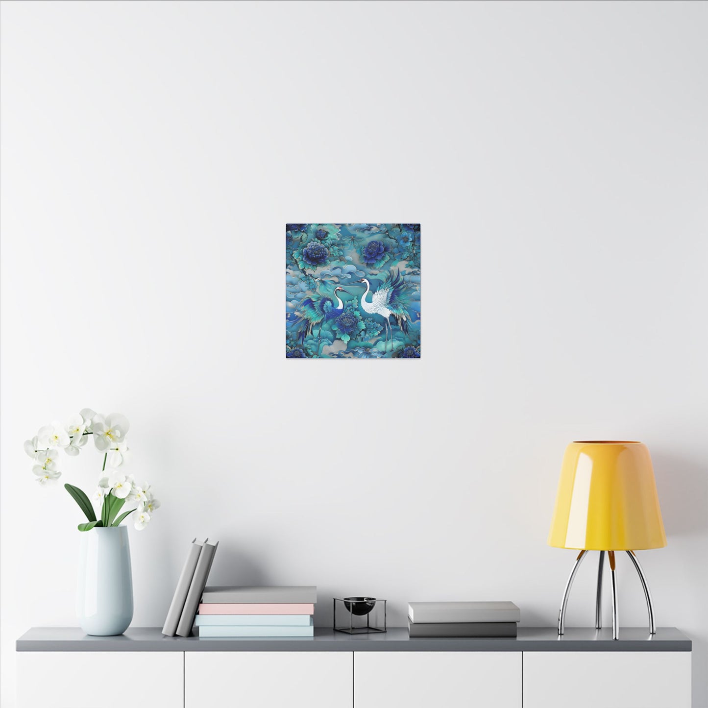 Serene Crane Art Canvas Print