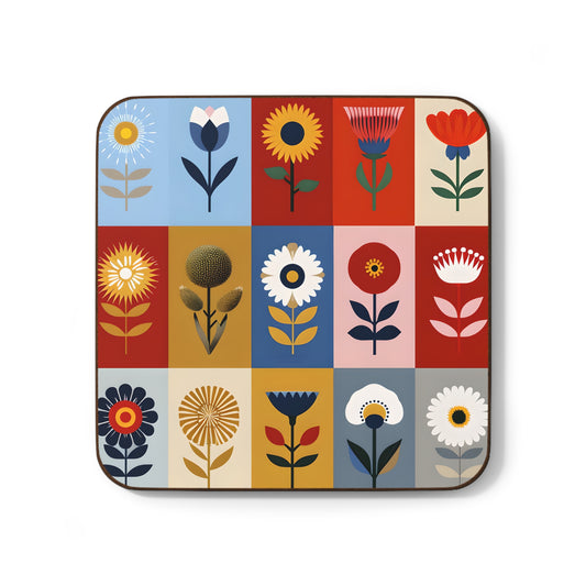 Vintage Floral Hardboard Coaster Set