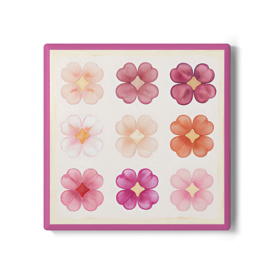 Floral Ceramic Coaster Set – Elegant Home Decor for Tea Lovers