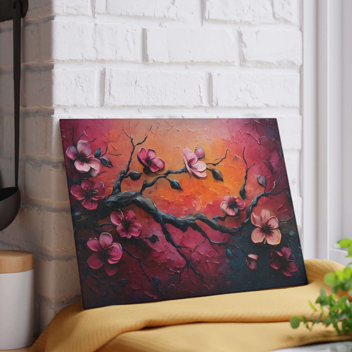 Floral Glass Cutting Board