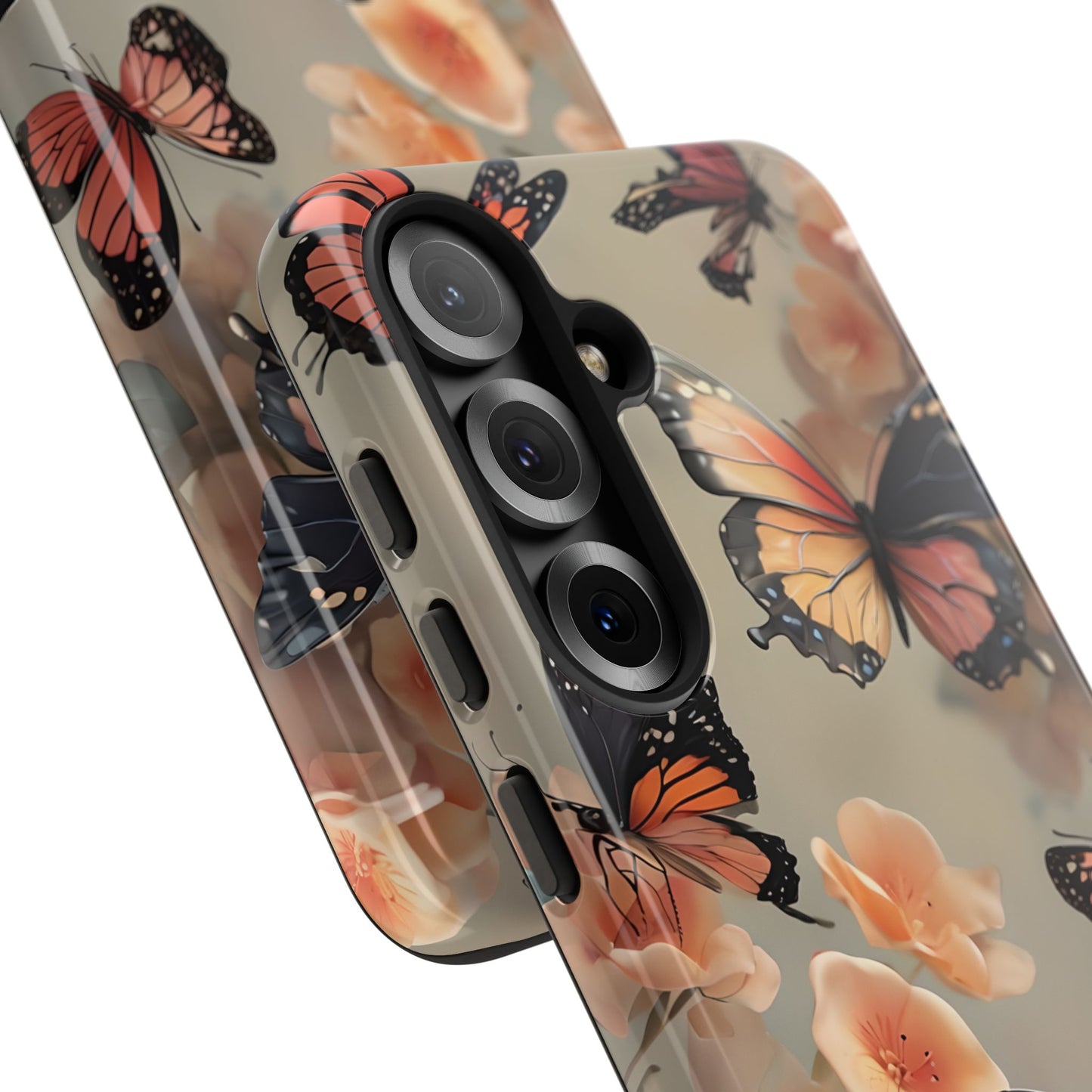 Butterfly Phone Case with Floral Design Print