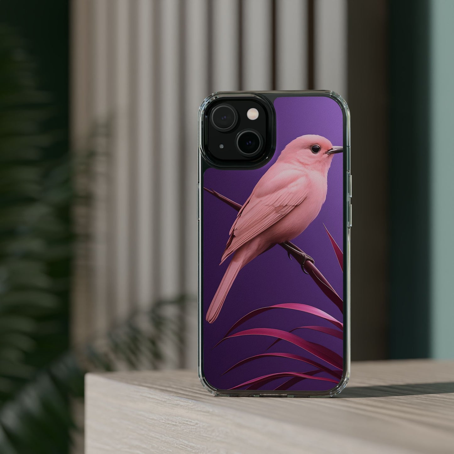 Pink Bird Clear Phone Case