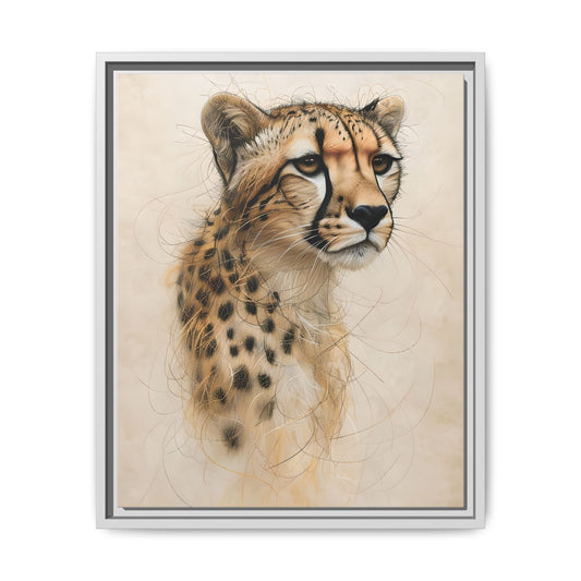 Framed Matte Canvas Leopard Art