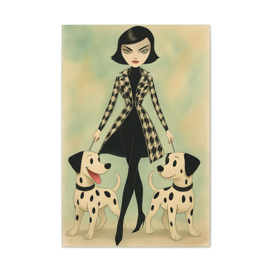 Chic Dog Art Canvas Print