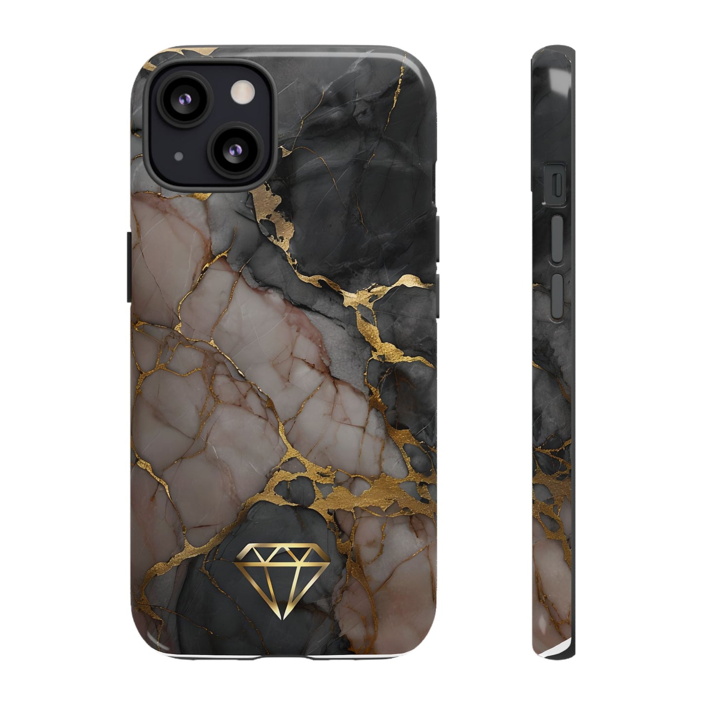 Elegant Marble Phone Case with Gold Accent