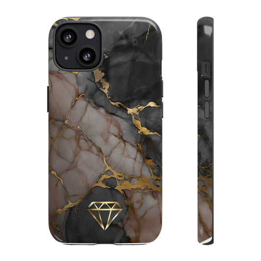 Elegant Marble Phone Case with Gold Accent