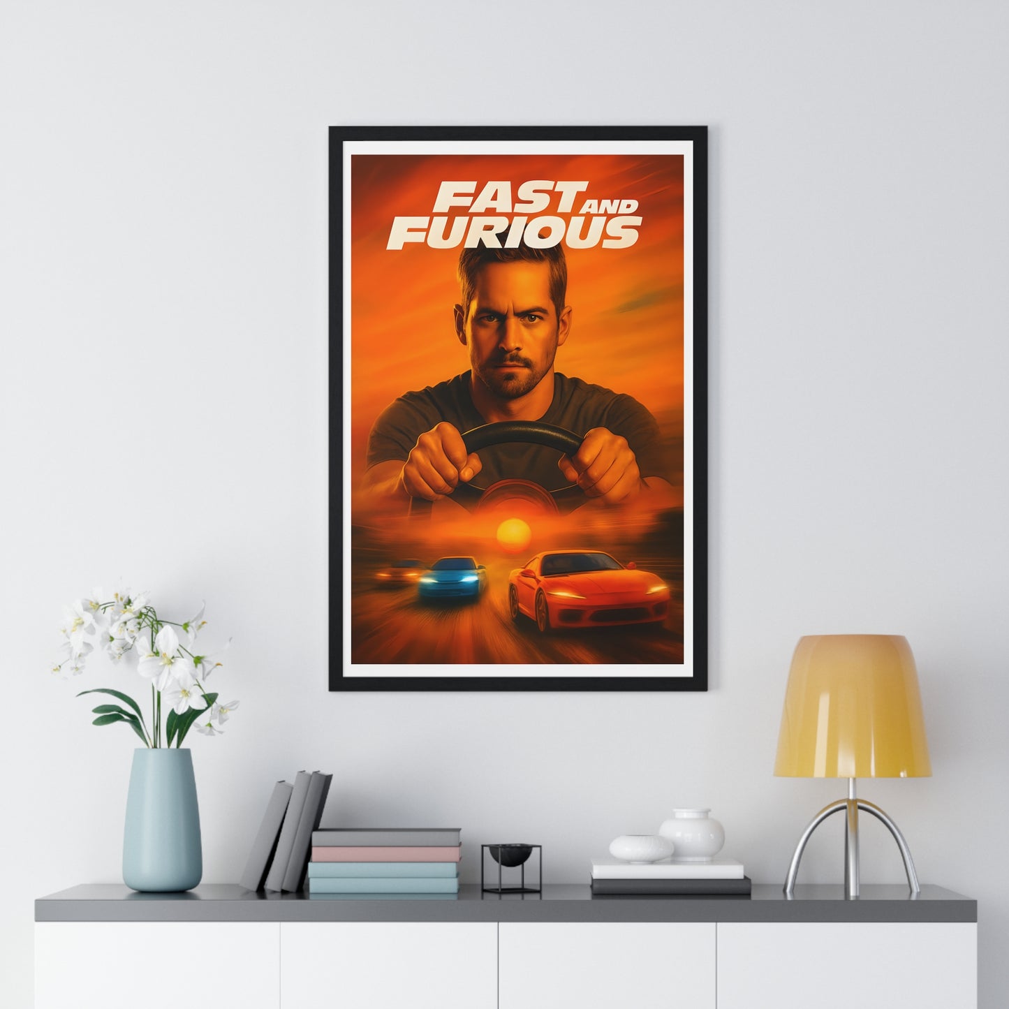 Paul Walker Fast and Furious Vertical Framed Poster