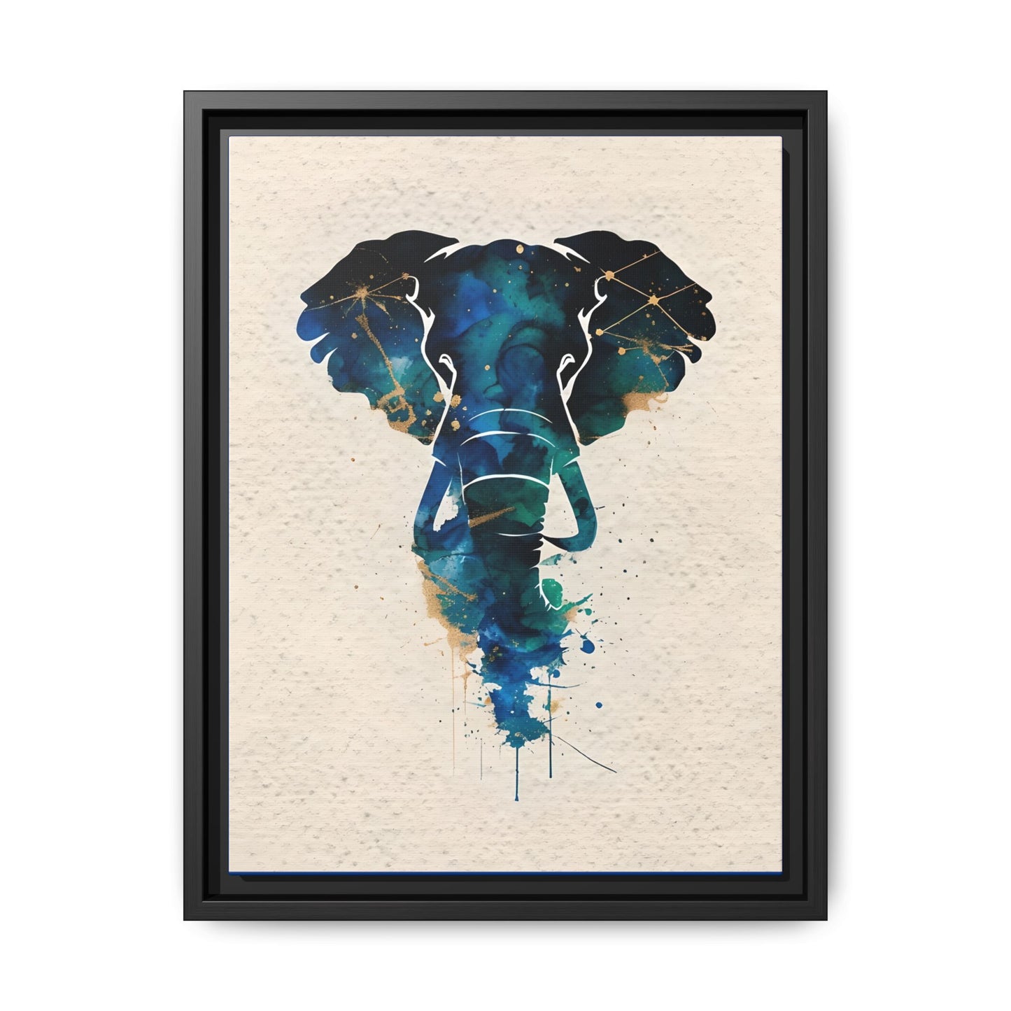 Bohemian Elephant Watercolour Art Print framed Canvas.