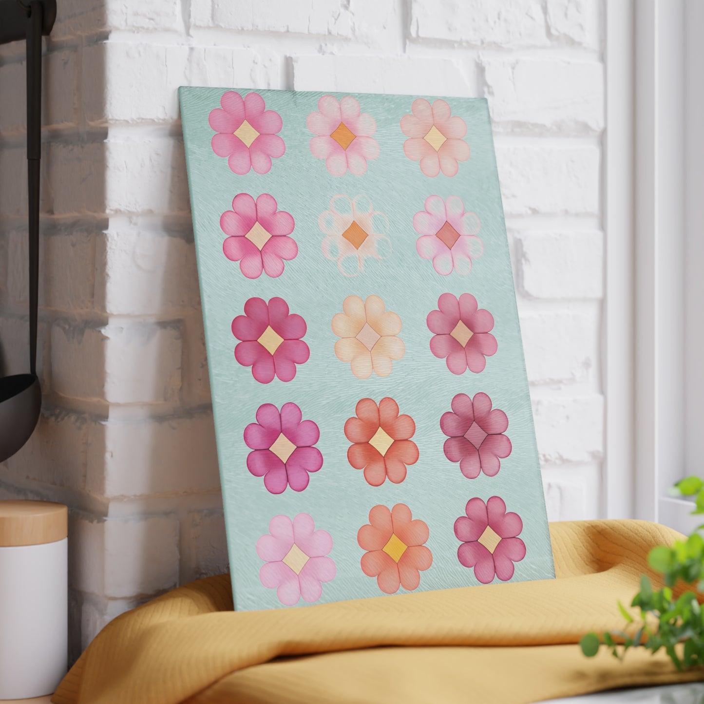Floral Glass Cutting Board