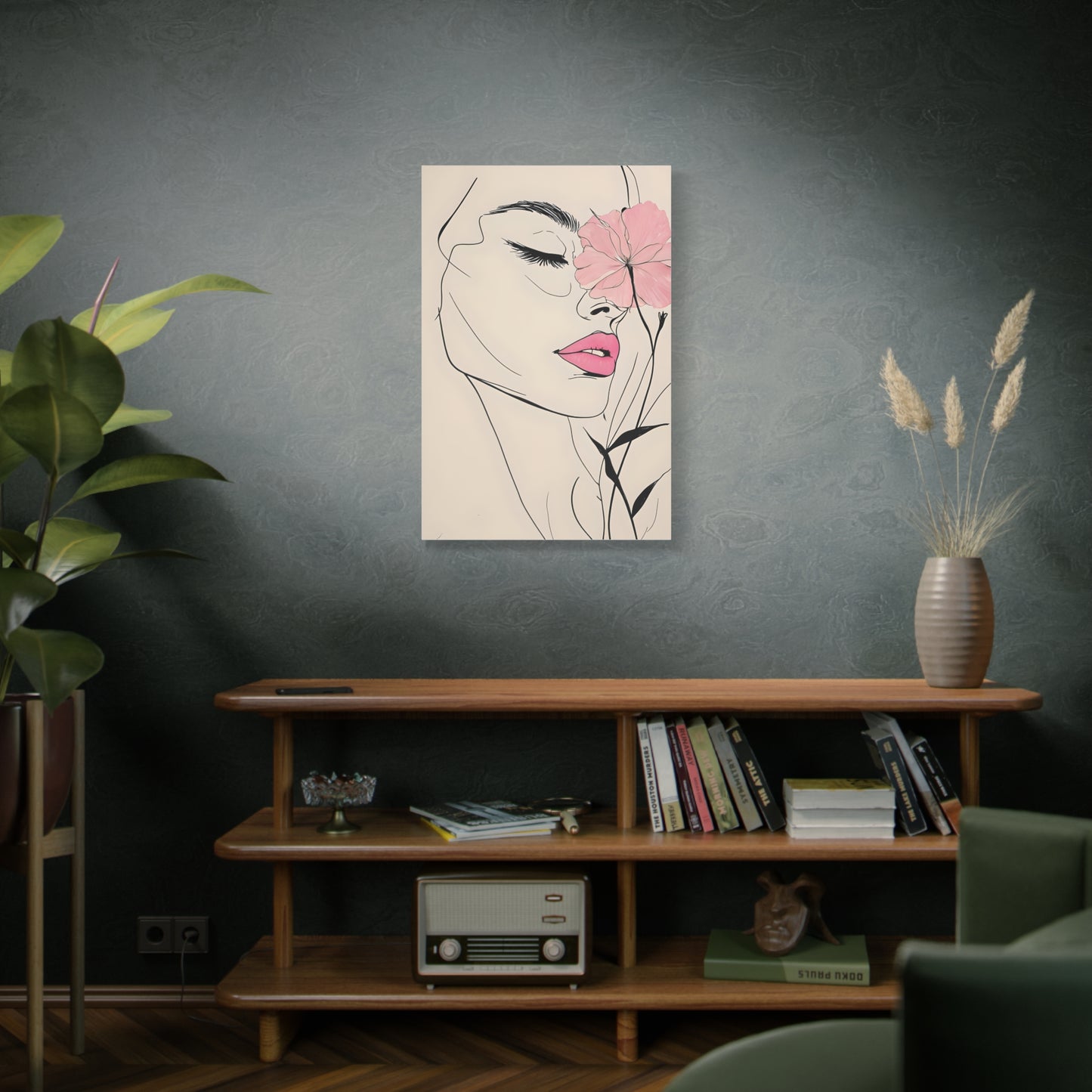 Artistic Stretched Canvas Wall Art - Feminine Floral Design