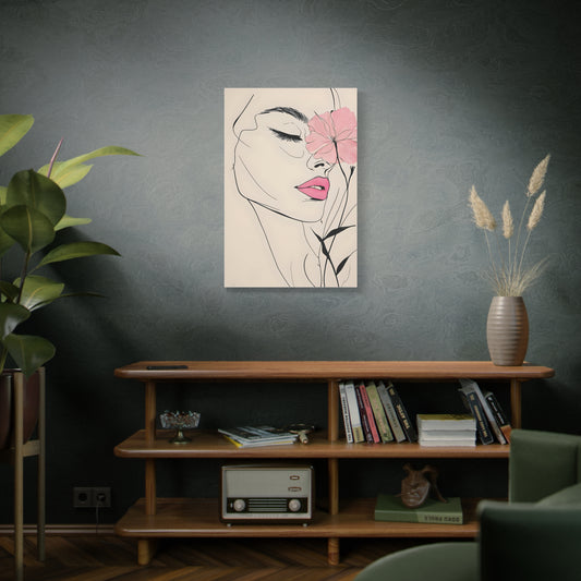 Artistic Stretched Canvas Wall Art - Feminine Floral Design