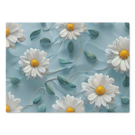 Floral Kitchen Cutting Board - Elegant Daisy Design