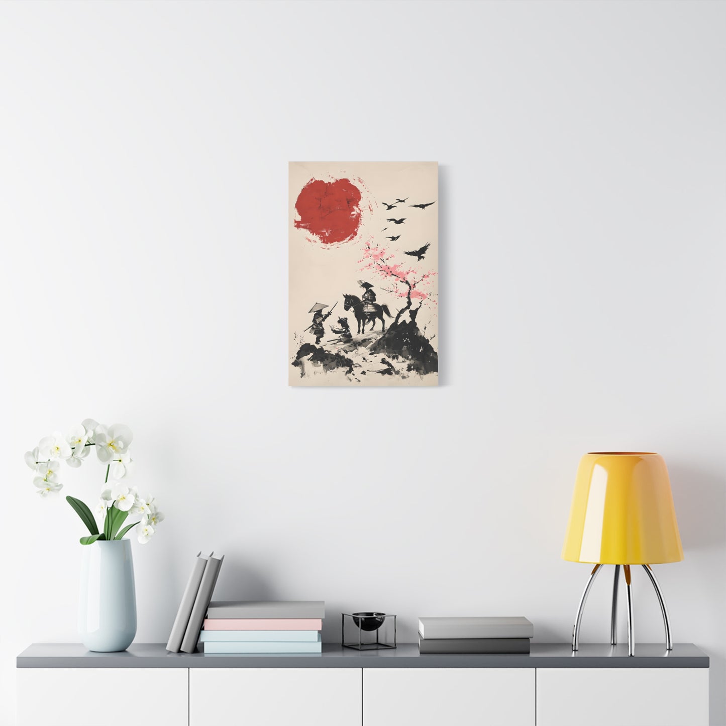 Children Playing Amid Cherry Blossom - Japanese Landscape, Stretched Artwork Print