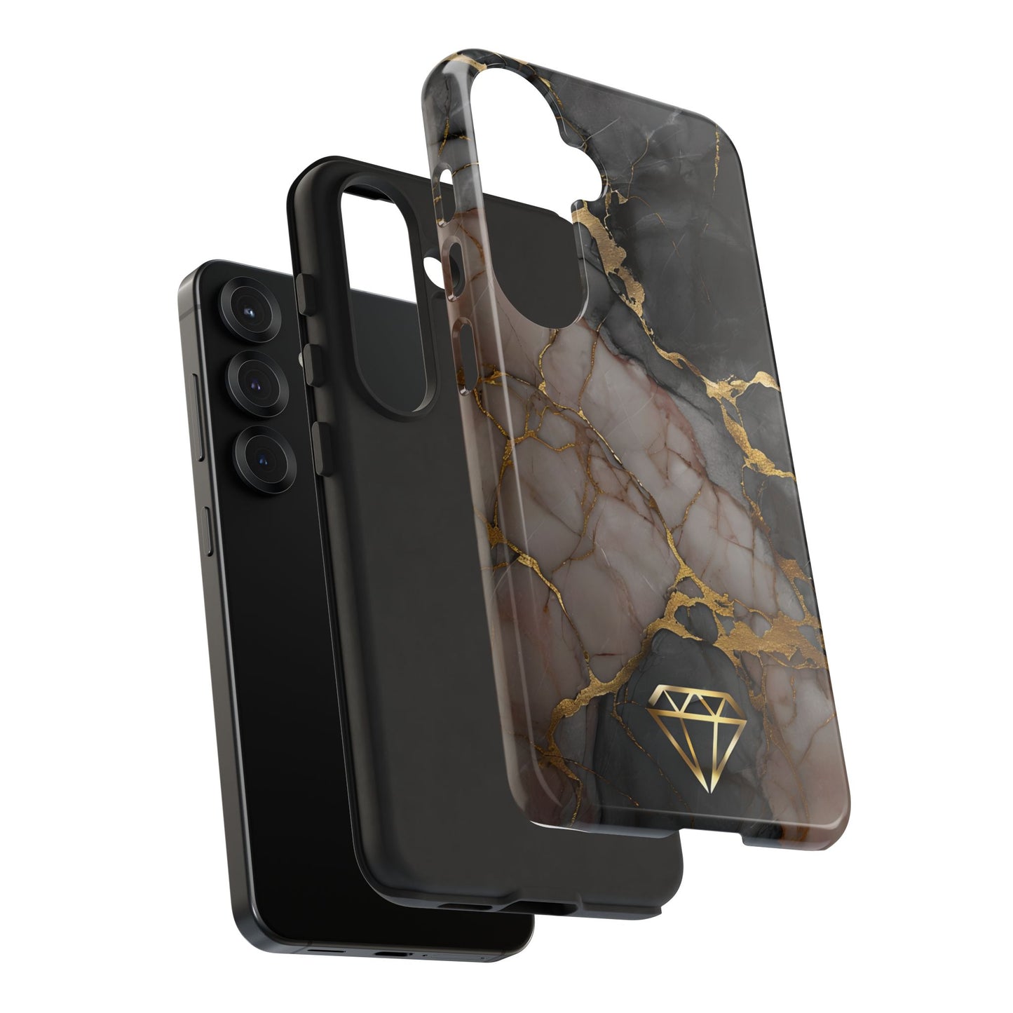 Elegant Marble Phone Case with Gold Accent