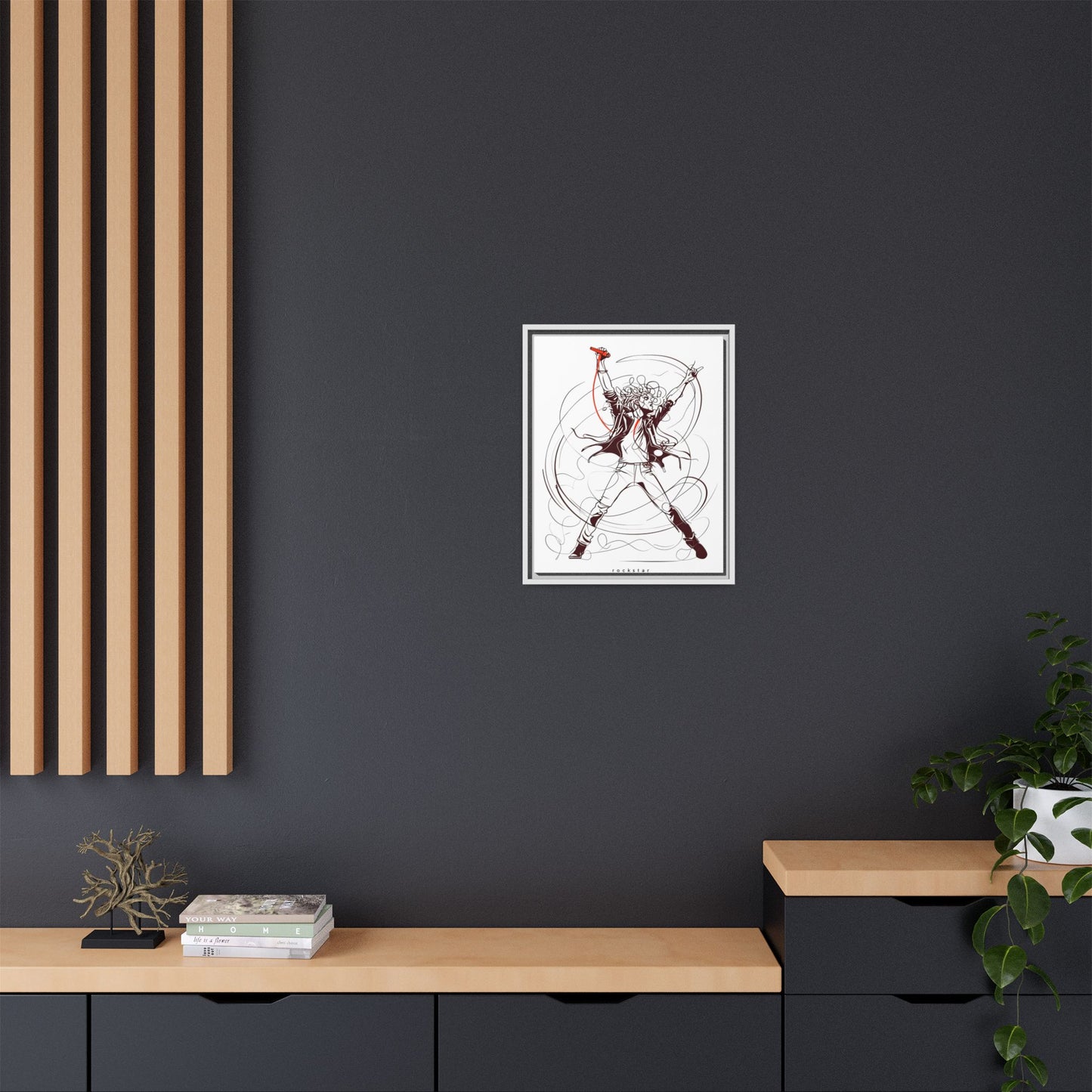 Minimalist Design a Rockstar, Matte Frame Print