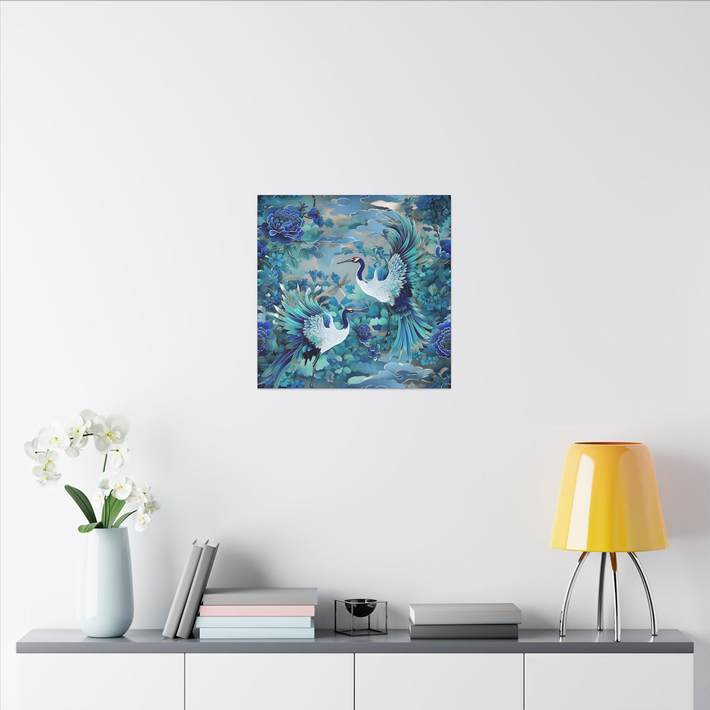 Elegant Crane Art Canvas Print