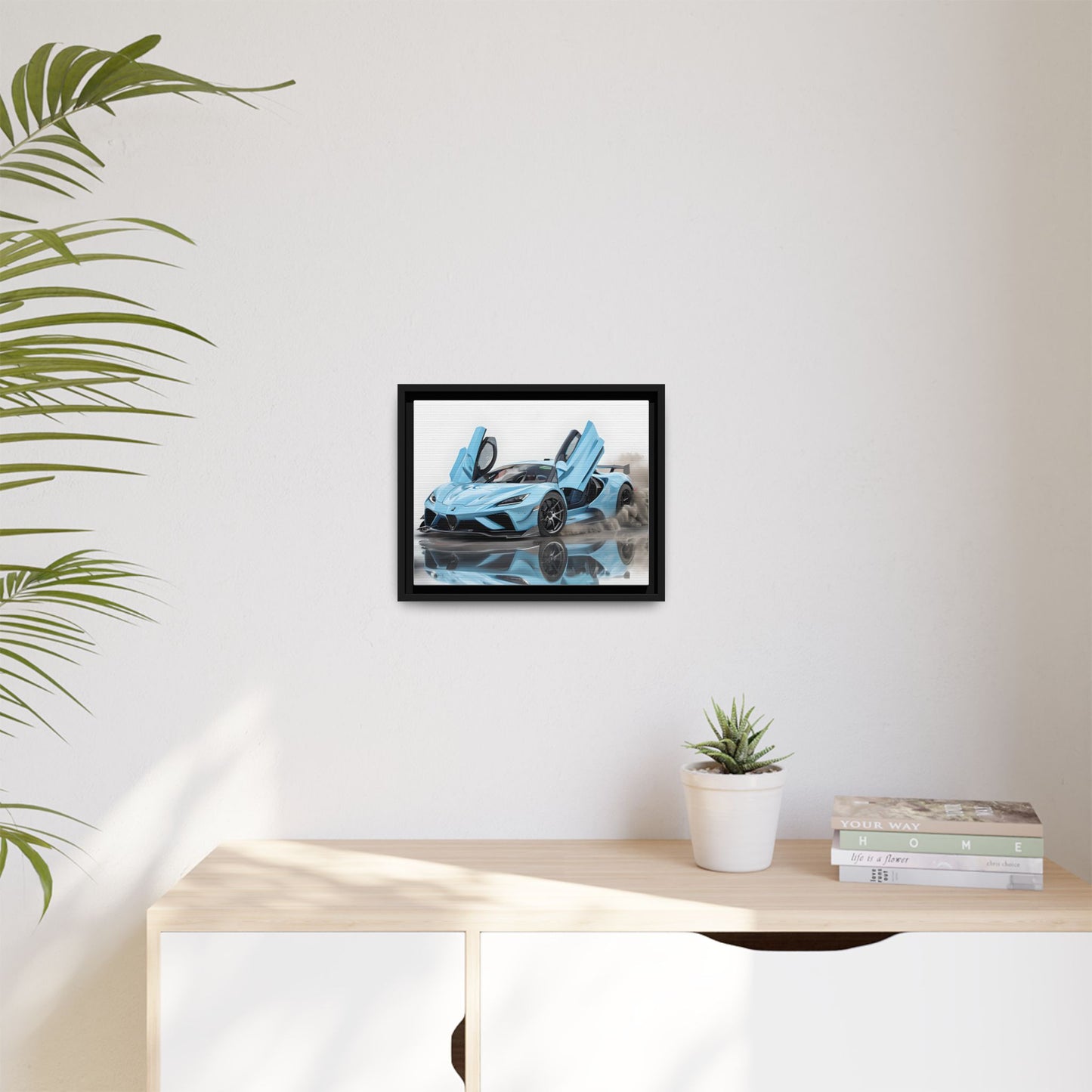Light Blue Supercar Framed Automotive