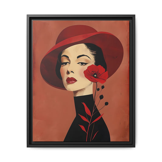 Elegant Woman Framed Canvas Art - Stylish Vintage Decor for Home & Office