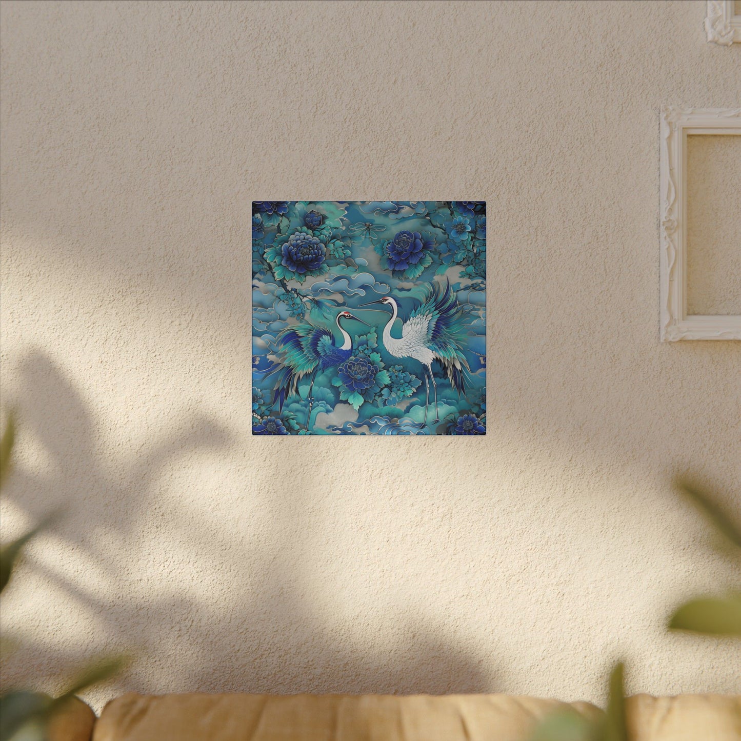 Serene Crane Art Canvas Print
