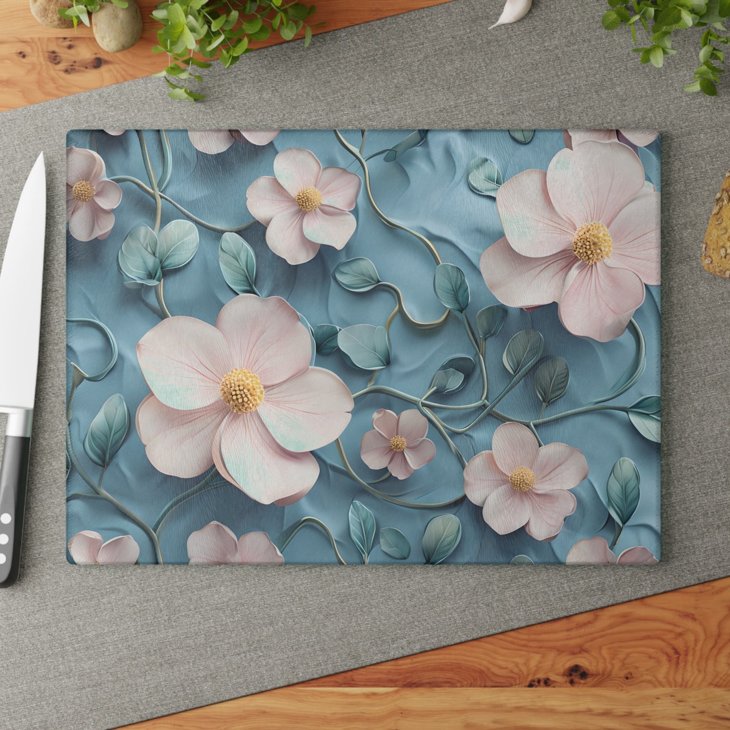 Floral Glass Cutting Board