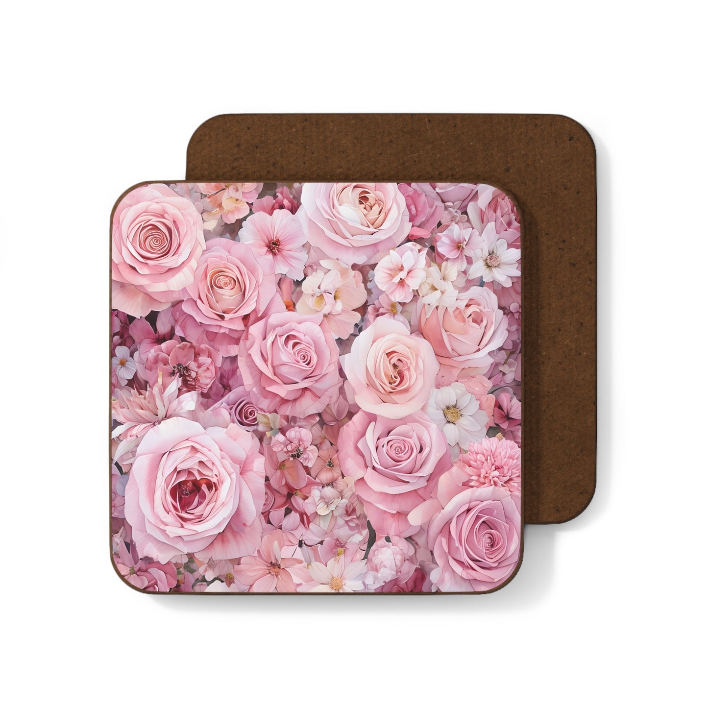 Floral Hardboard Coaster Set