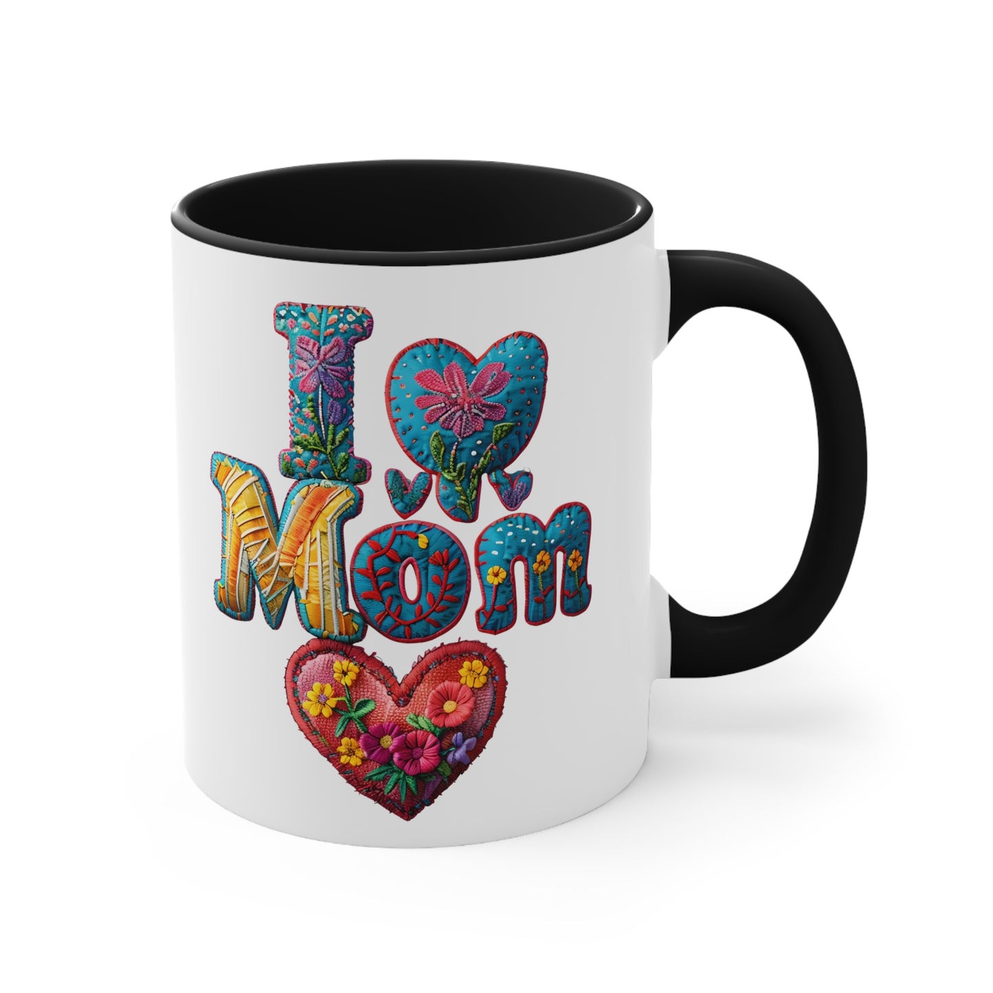 I Love Mom Accent Mug