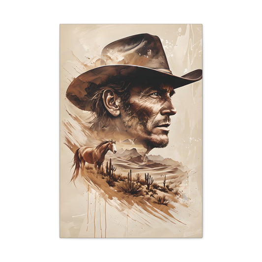 Cowboy in the Wilderness Canvas Wall Art