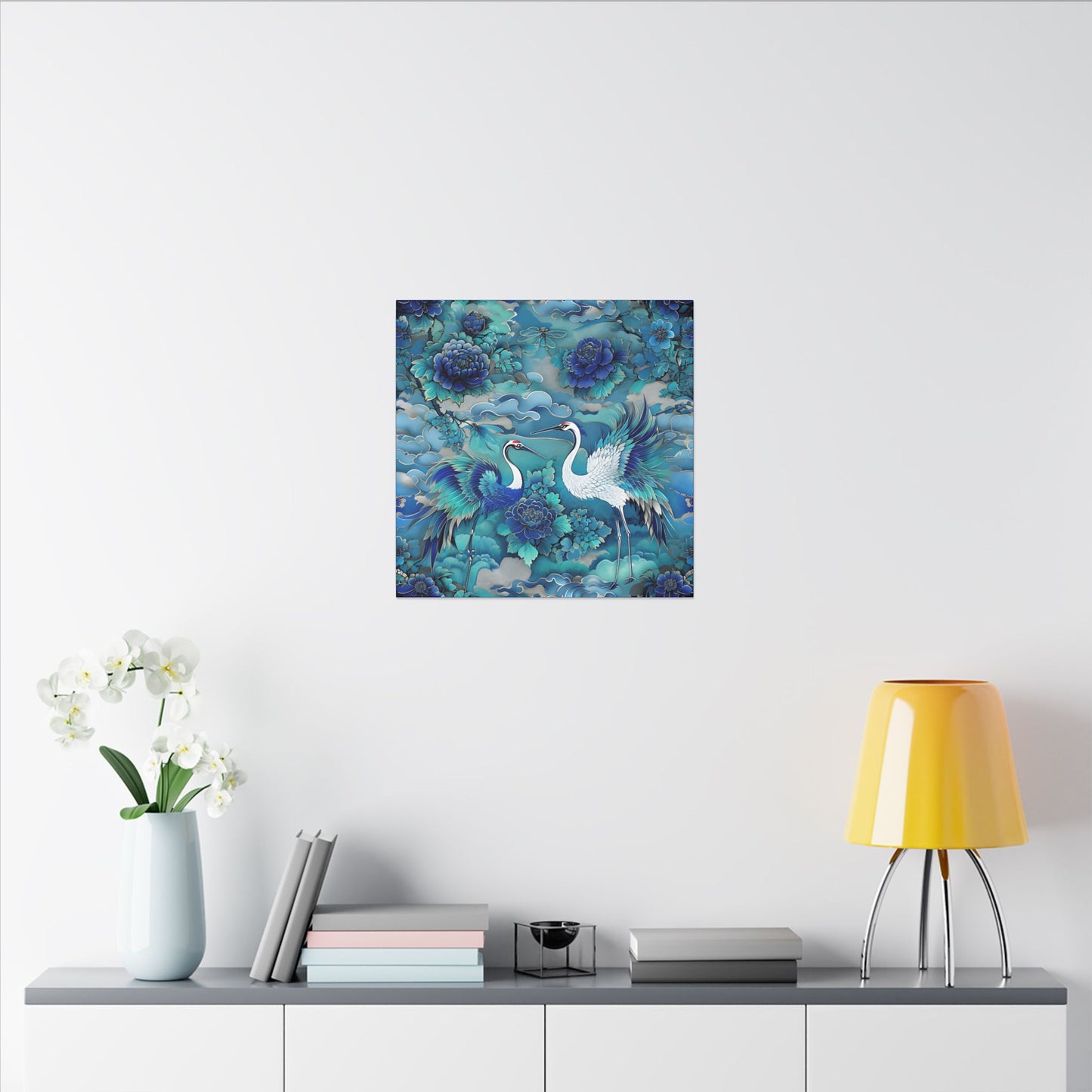 Serene Crane Art Canvas Print