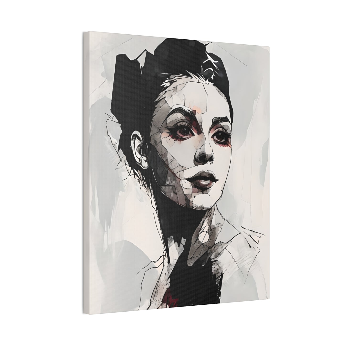 A Minimalist Artistic Black Lined Portrait of a Woman